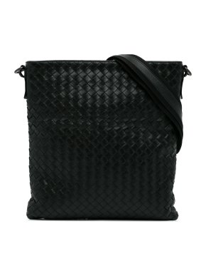 Bottega Veneta Black Intrecciato Crossbody Bag
