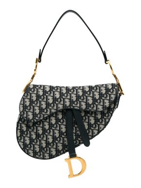 Dior Navy Obilque Saddle Bag