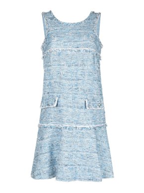 Chanel Blue Tweed Midi Dress