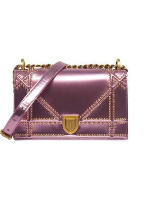 Dior Small Pink Studded Diorama Flap Bag