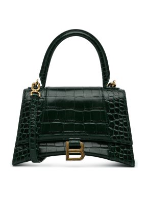 Balenciaga Green Embossed Hourglass S Bag