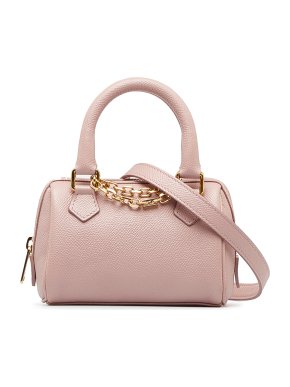 Celine Pink Mini Grained Leather Chain Boston Bag 1