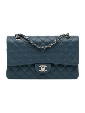 Chanel Blue Medium Classic Caviar Double Flap Bag