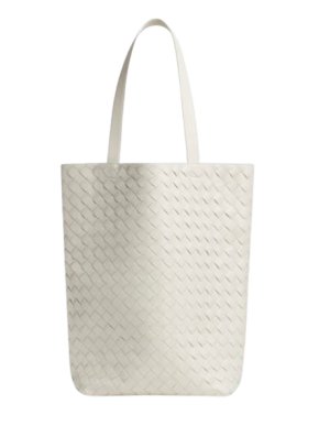 Bottega Veneta White Intrecciato Tote Bag