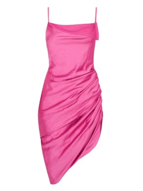 Jacquemus Saudade Draped Satin Open-back Mini Dress