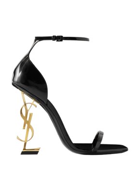 Saint Laurent Black Patent Leather Opyum Sandals