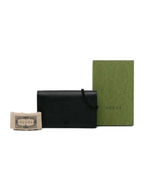 Gucci Black  Marmont Wallet On Chain