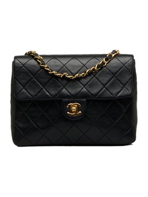 Chanel Vintage Black Lambskin Mini Square Flap Bag