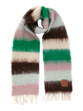 Loewe Mohair Multicolour Striped Scarf