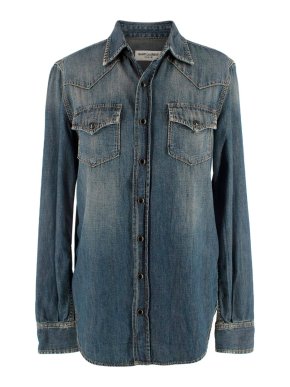 Saint Laurent Washed Denim Western Shirt