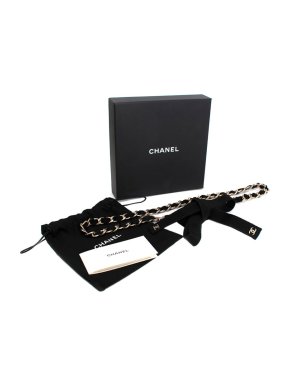 Chanel Black Runway Grosgrain Chain Belt