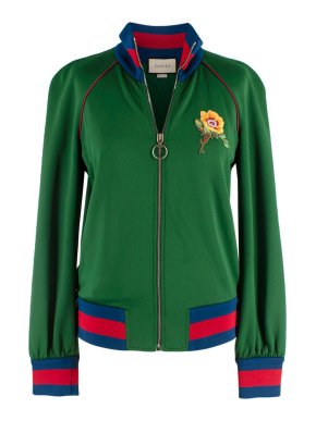 Gucci Green Tiger Embroidered Track Jacket