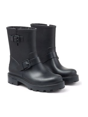 Jimmy Choo Black Yael Flat Rain Boot