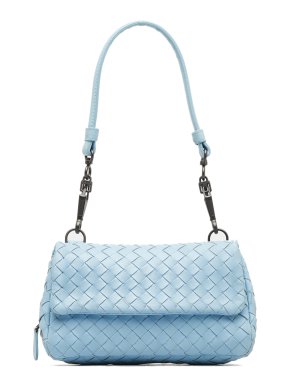Bottega Veneta Blue Intrecciato Leather Shoulder Bag