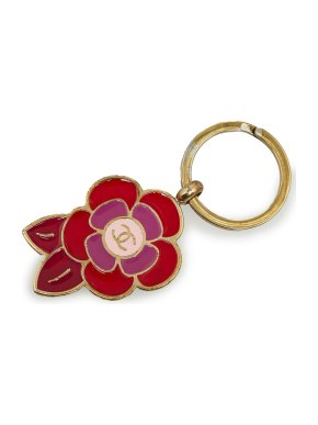 Chanel Pink Camellia Keyring