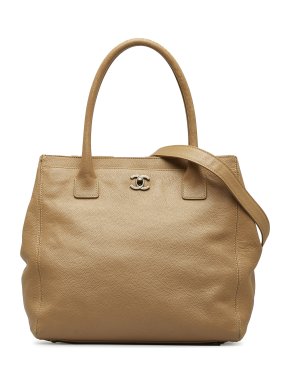Chanel Beige Caviar Leather Executive Shopper Top