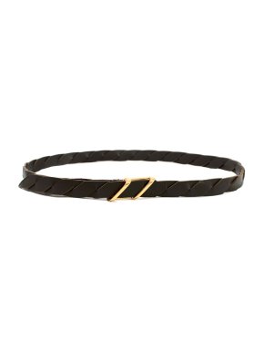 Bottega Veneta Chocolate Brown Braided Leather Belt