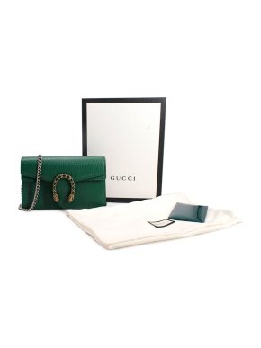 Gucci Dark Green Super Mini Dionysus Wallet on Chain