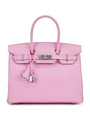 Hermes Birkin 25 Retourne in Mauve Sylvestre Swift Leather with Palladium Hardware