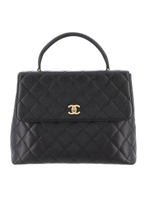 Chanel Black Caviar Leather Kelly Top Handle