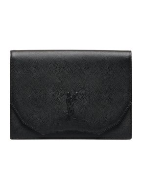 Saint Laurent Black Leather Clutch Bag