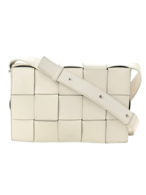 Bottega Veneta Cream Maxi Intrecciato Cassette Bag