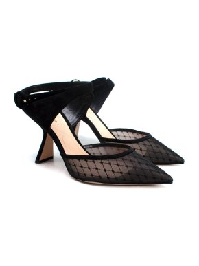 Nicholas Kirkwood Lexi Strap Black Mesh Heels