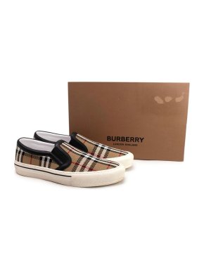 Burberry Beige Delaware Monogram Slip-on Trainers
