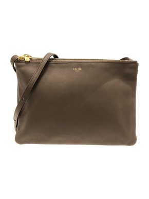 Celine Brown Large Trio Crossbody Bag