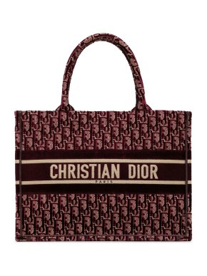 Dior Burgundy Medium Oblique Book Tote