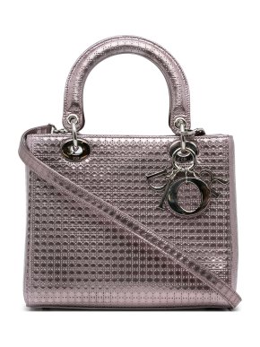 Dior Pink Metallic Medium Lady Dior
