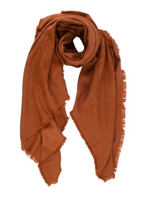 Dior Orange Cannage Silk Blend Shawl