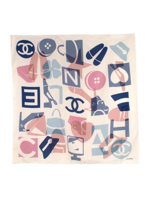 Chanel Pastel Silk CC Scarf 90
