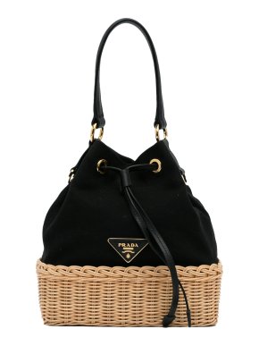 Prada Black Basket Bucket Bag