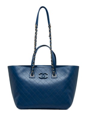Chanel Blue Covered CC Shopping Tote