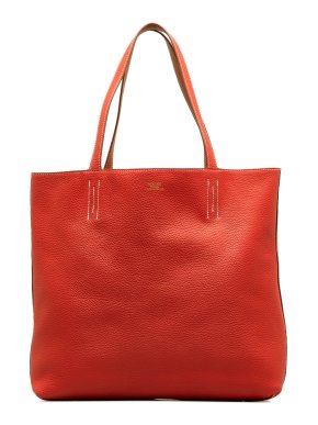 Hermes Double Sens 36 Tote Bag in Red Clemence Leather