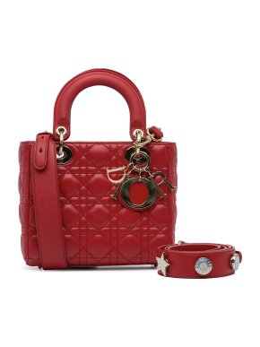 Dior  Red Small Cannage Lady Dior My ABCDior