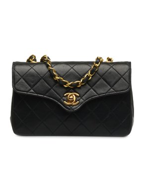 Chanel Black Lambskin Mini CC Vintage Flap
