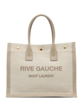 Saint Laurent Beige Canvas Rive Gauche Noe Tote