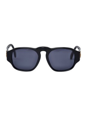 Chanel Black Vintage Square Tinted Sunglasses