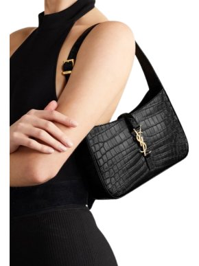 Saint Laurent Le 5 à 7 croc-embossed leather shoulder bag