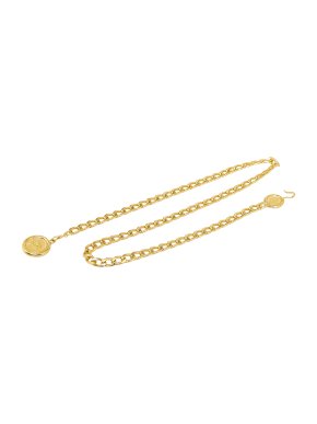 Chanel Vintage Gold Plated Medallion Chain-Link Belt