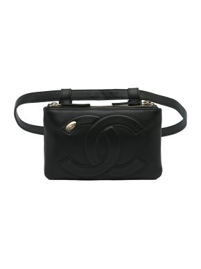 Chanel Black Leather CC Mania Waist Bag