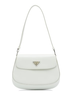 Prada White Leather Mini Spazzolato Cleo
