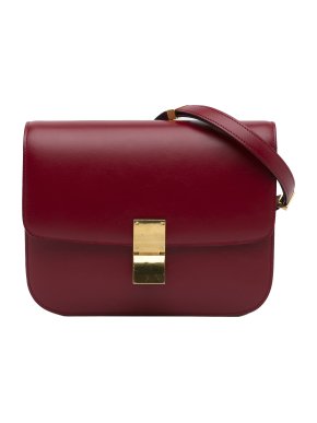 Celine Oxblood Red Leather Medium Classic Box