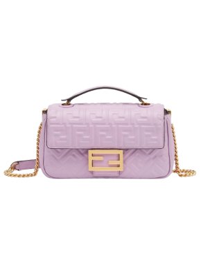 Fendi Purple Baguette Chain Midi Bag