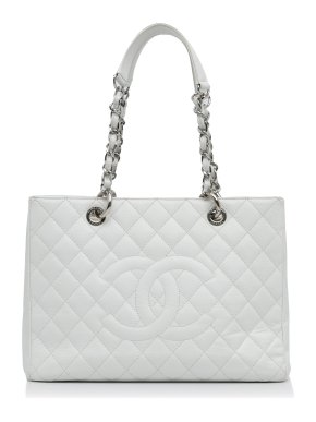 Chanel White Caviar Grand Shopping Tote