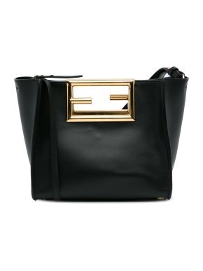 Fendi Black Leather Small Way Tote