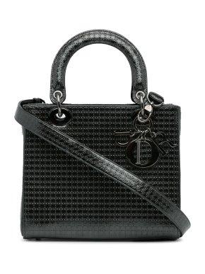 Dior Metallic Charcoal Grey Medium Lady Dior