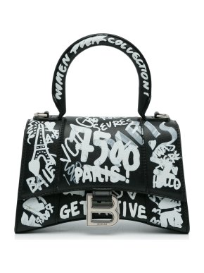 Balenciaga XS Hourglass Graffiti Top Handle Bag